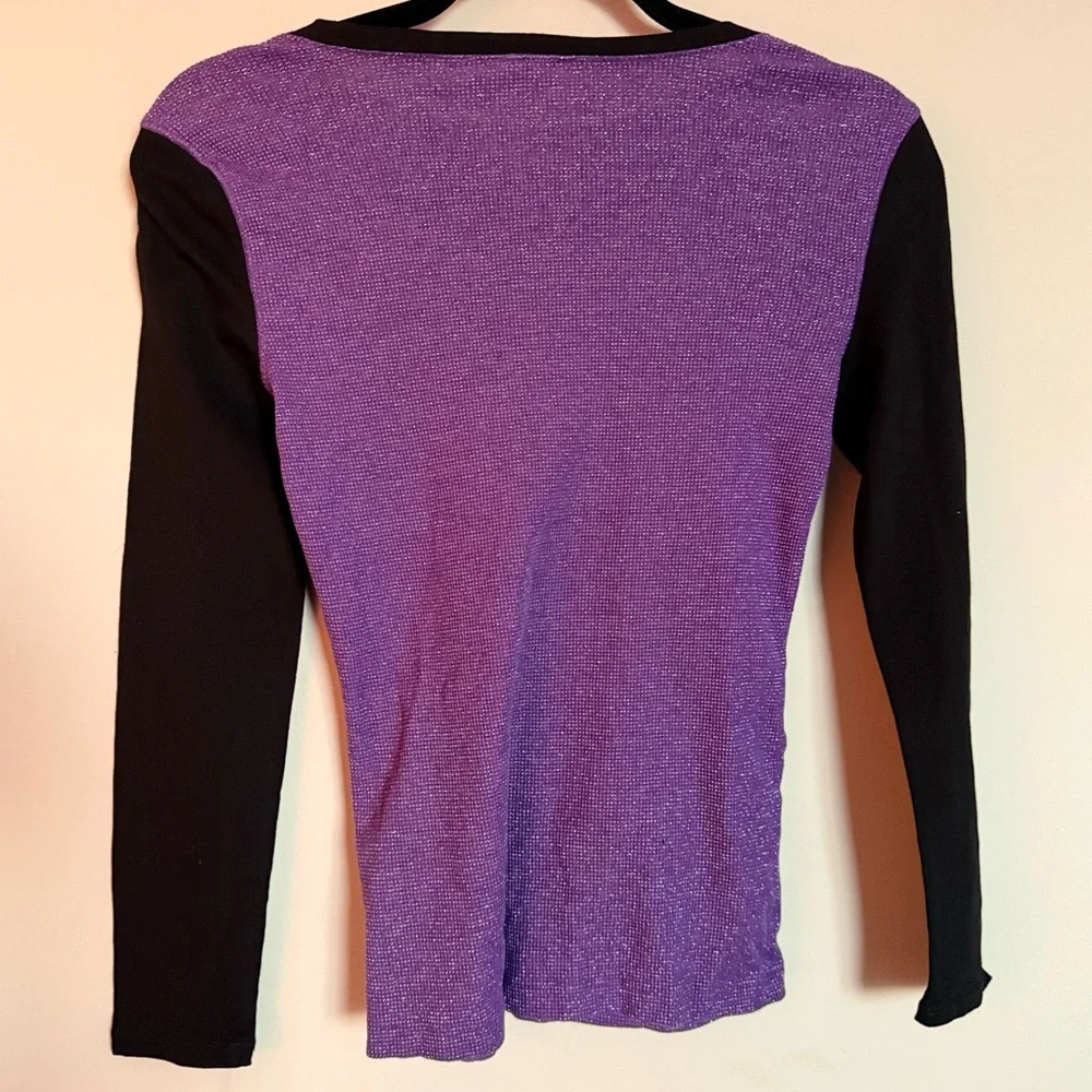 Puma Girls Athletic Long Sleeve Top Purple Black Size L NWT